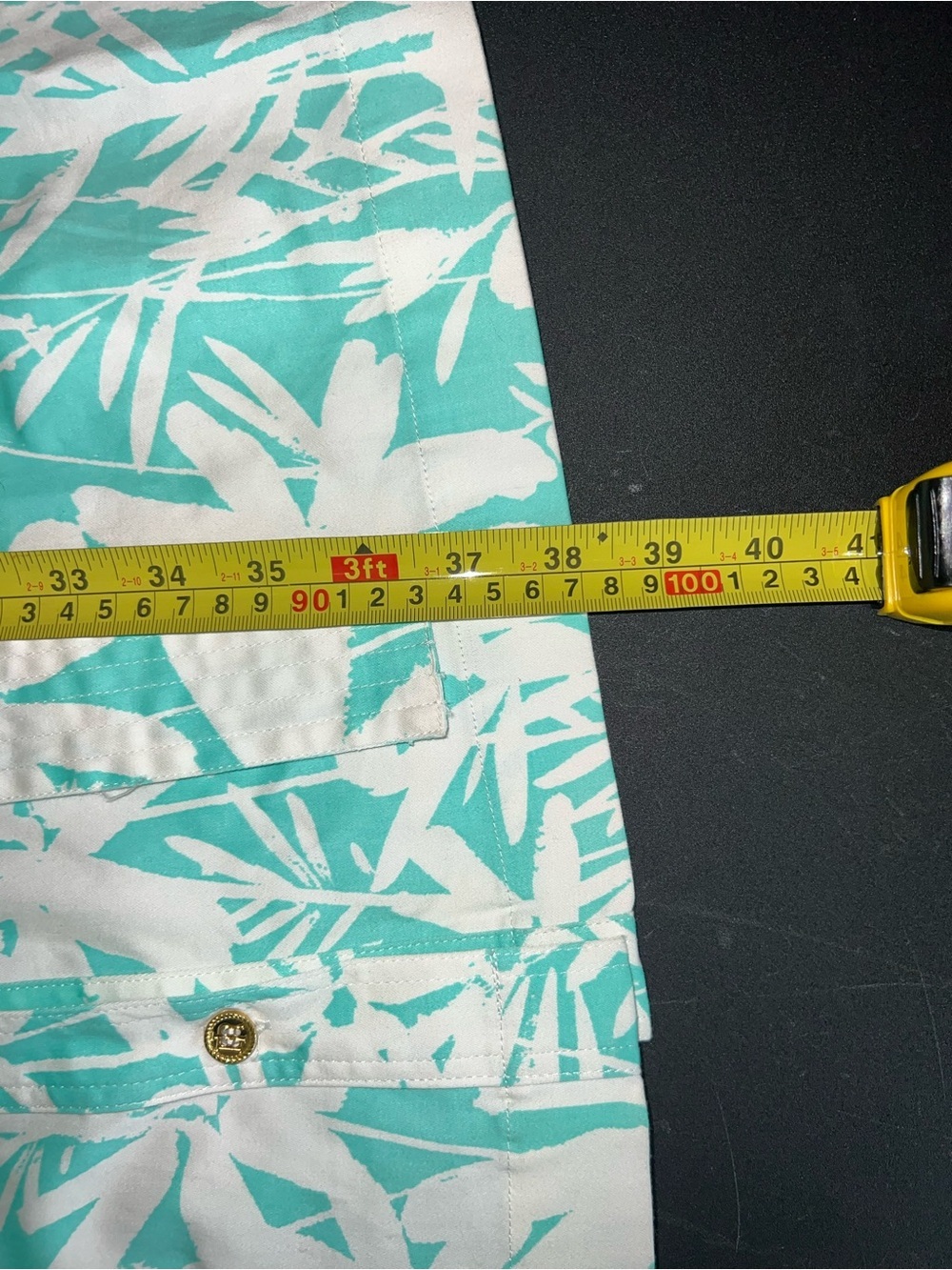 Island Republic Sleeveless Teal & White Floral Shirt Dress Tie Waist 100% Cotton - Picture 8 of 9